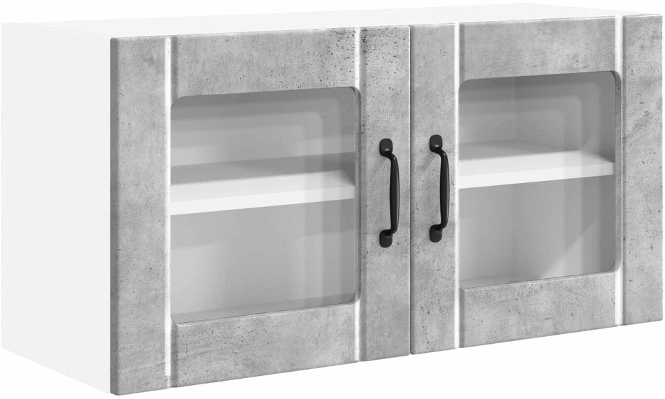 Sieninis stiklinis kabinetas PORTO Betono pilka 80 x 31 x 40 cm