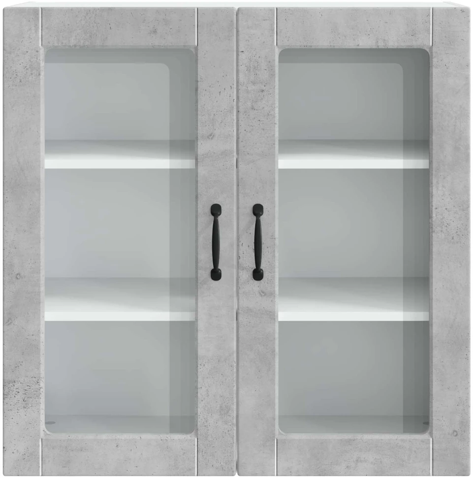 Sieninis stiklinis kabinetas PORTO Betono pilka 80 x 31 x 80 cm