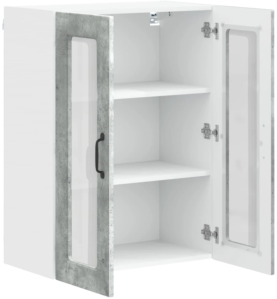 Sieninis stiklinis kabinetas PORTO Betono pilka 60 x 31 x 80 cm