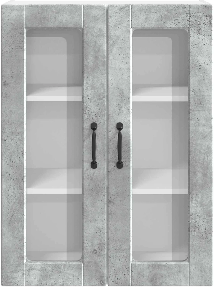 Sieninis stiklinis kabinetas PORTO Betono pilka 60 x 31 x 80 cm