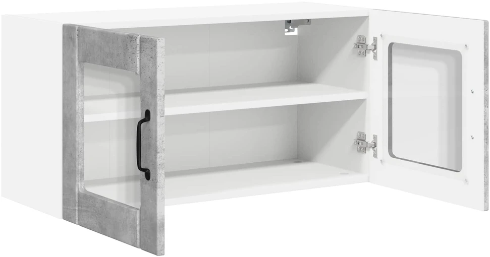Sieninis stiklinis kabinetas PORTO Betono pilka 80 x 31 x 40 cm