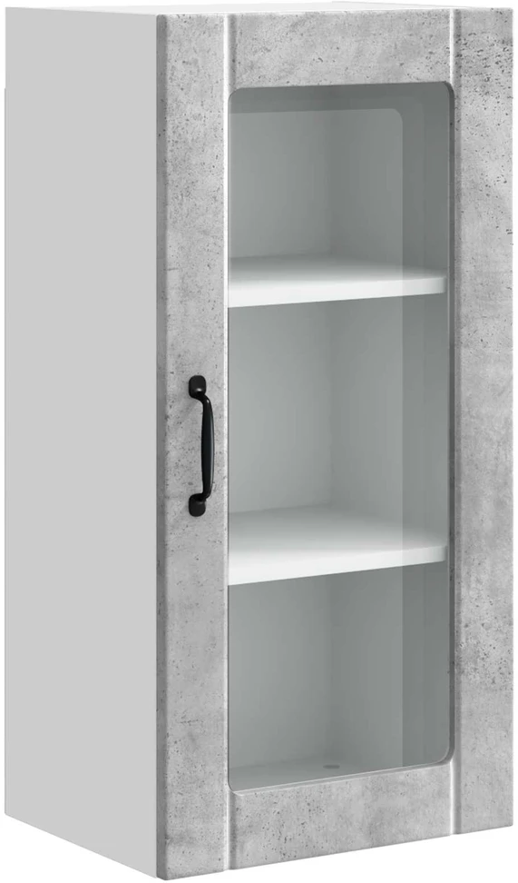 Sieninis stiklinis kabinetas PORTO Betono pilka 40 x 31 x 80 cm