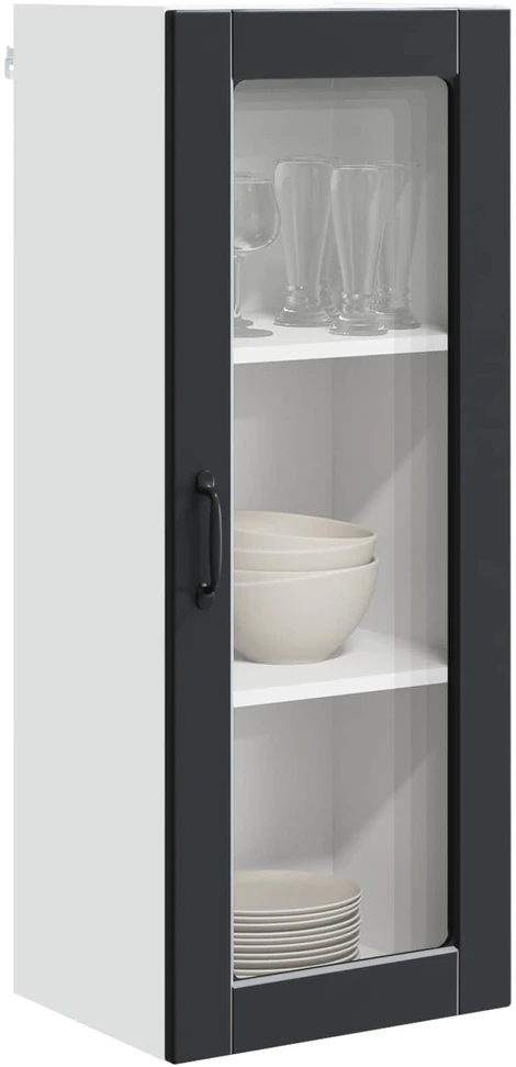 Sieninis stiklinis kabinetas PORTO Juoda 40 x 31 x 100 cm
