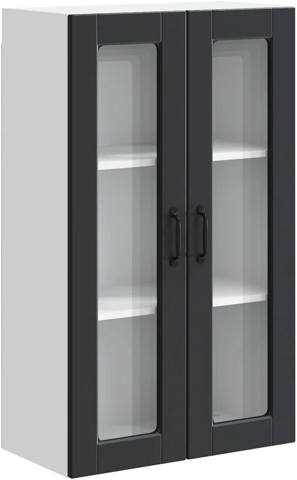 Sieninis stiklinis kabinetas PORTO Juoda 60 x 31 x 100 cm