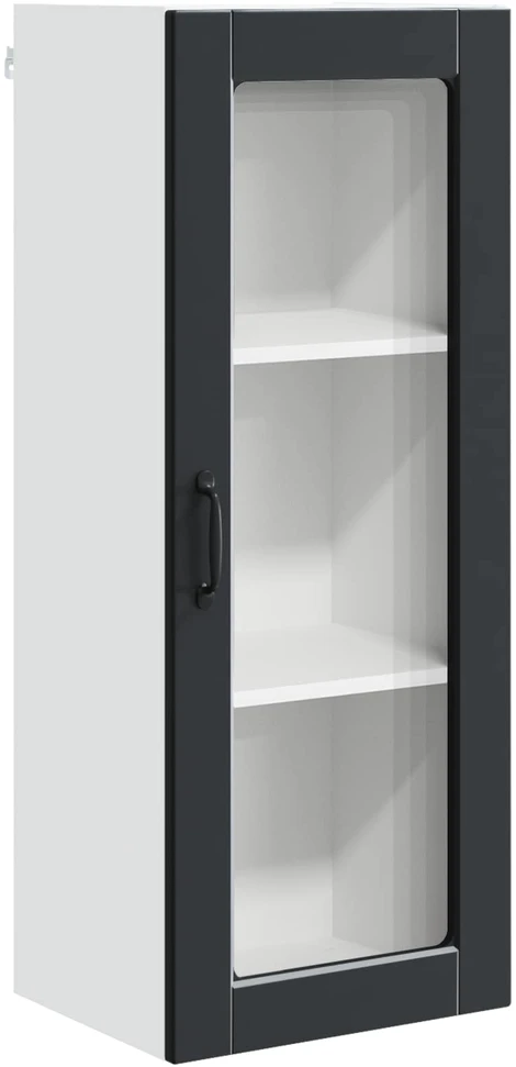 Sieninis stiklinis kabinetas PORTO Juoda 40 x 31 x 100 cm