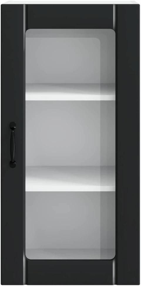 Sieninis stiklinis kabinetas PORTO Juoda 40 x 31 x 80 cm