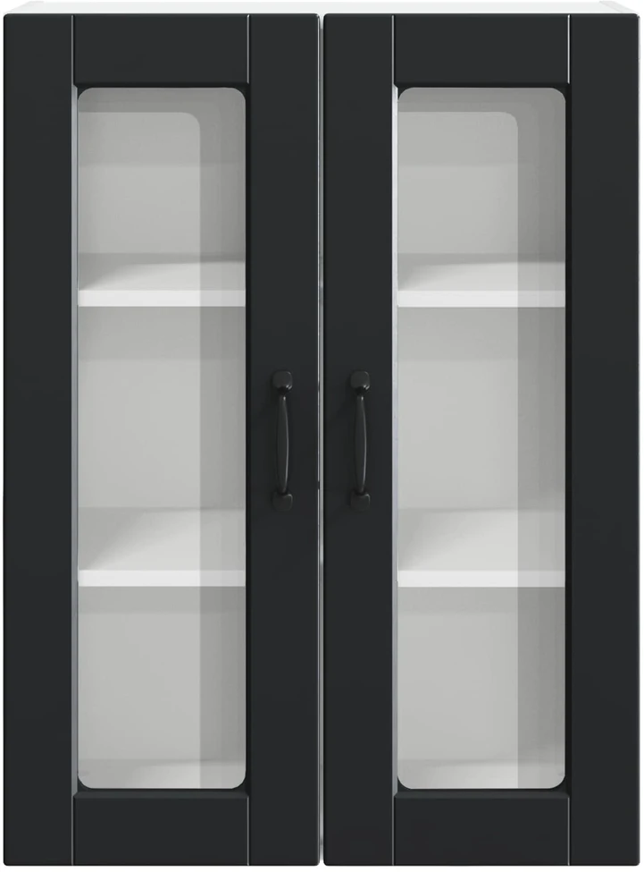 Sieninis stiklinis kabinetas PORTO Juoda 60 x 31 x 80 cm
