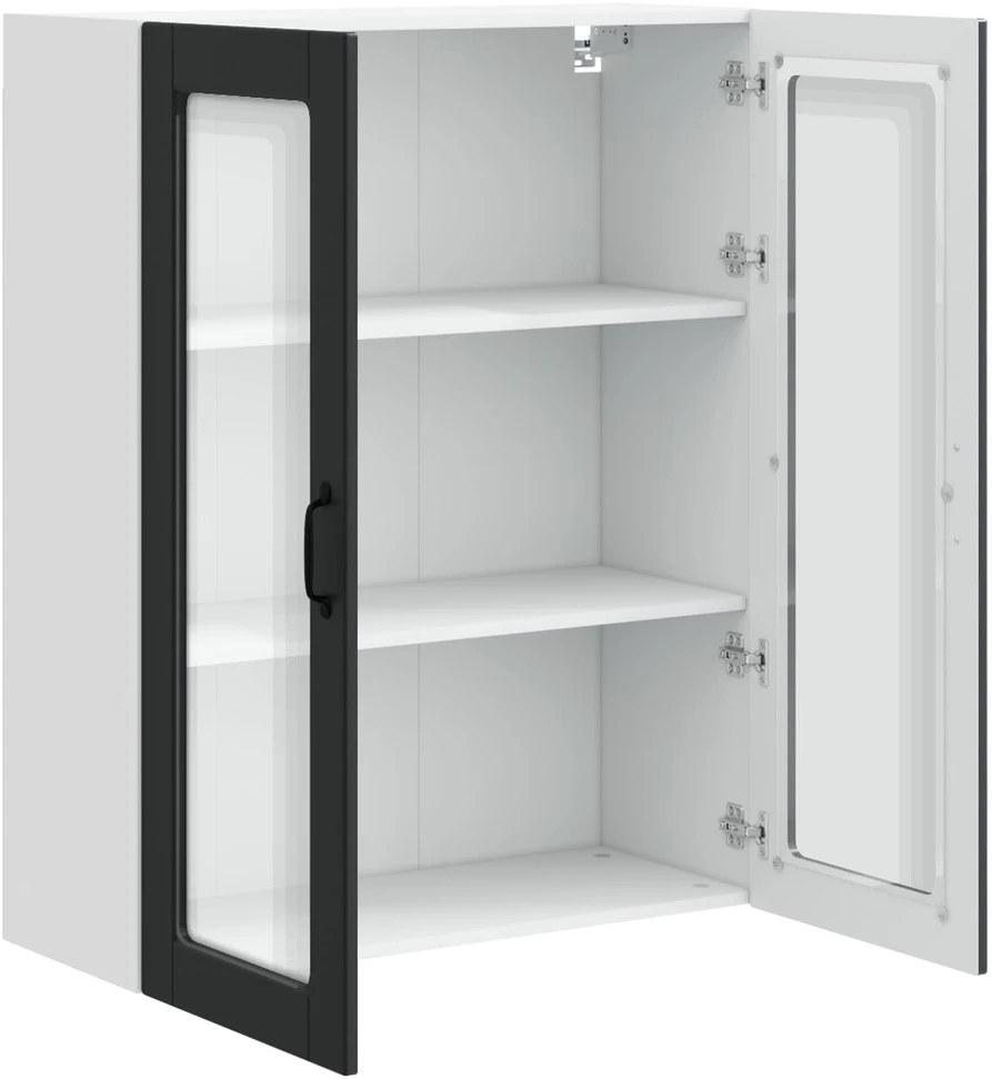 Sieninis stiklinis kabinetas PORTO Juoda 80 x 31 x 100 cm