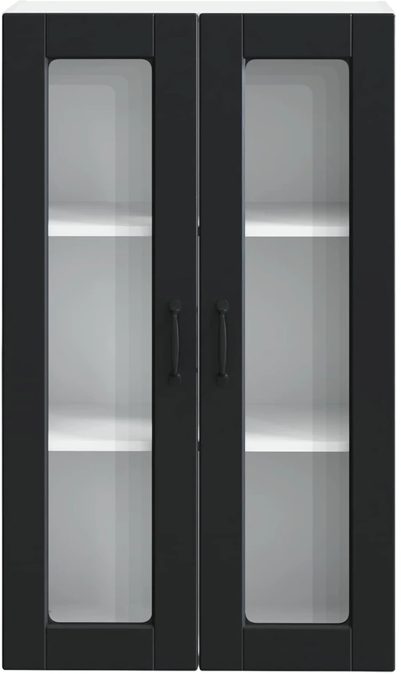 Sieninis stiklinis kabinetas PORTO Juoda 60 x 31 x 100 cm