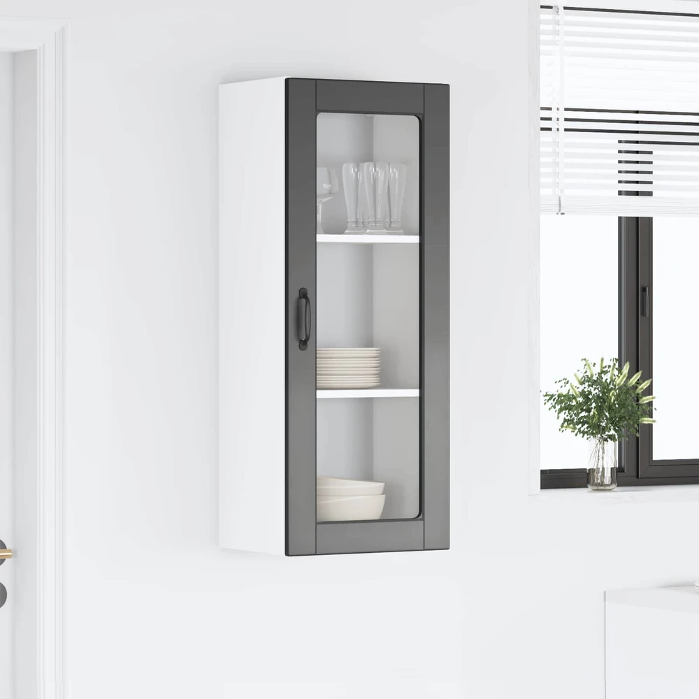 Sieninis stiklinis kabinetas PORTO Juoda 40 x 31 x 100 cm