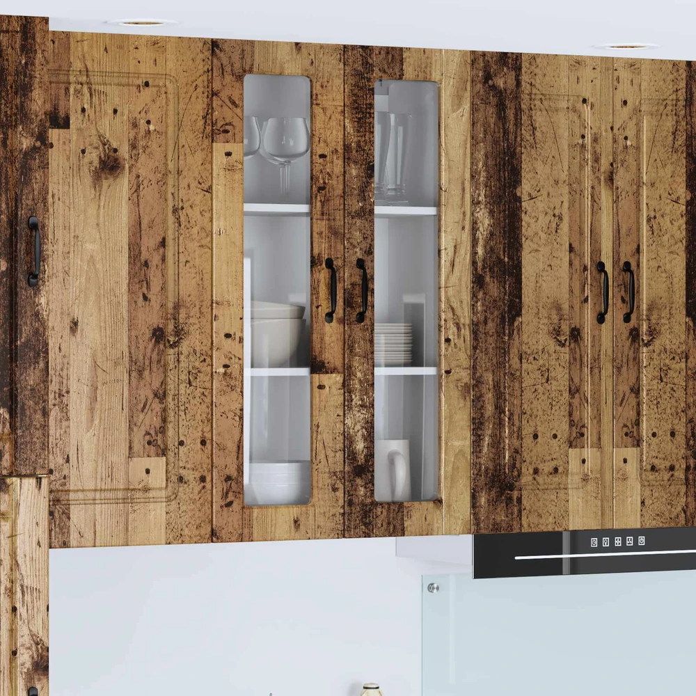 Sieninis stiklinis kabinetas PORTO Senas medis 60 x 31 x 100 cm