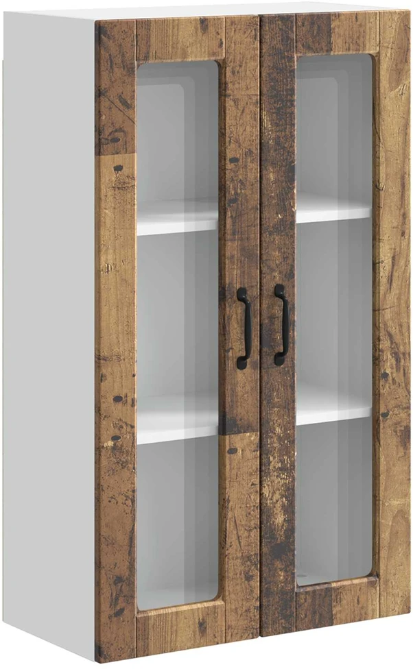 Sieninis stiklinis kabinetas PORTO Senas medis 60 x 31 x 100 cm