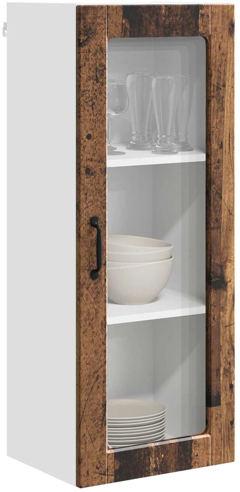 Sieninis stiklinis kabinetas PORTO Senas medis 40 x 31 x 100 cm