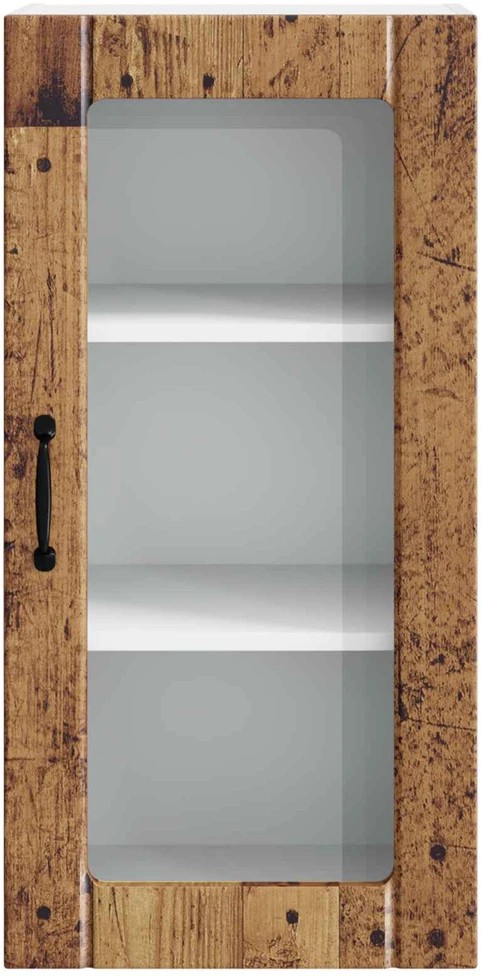 Sieninis stiklinis kabinetas PORTO Senas medis 40 x 31 x 80 cm