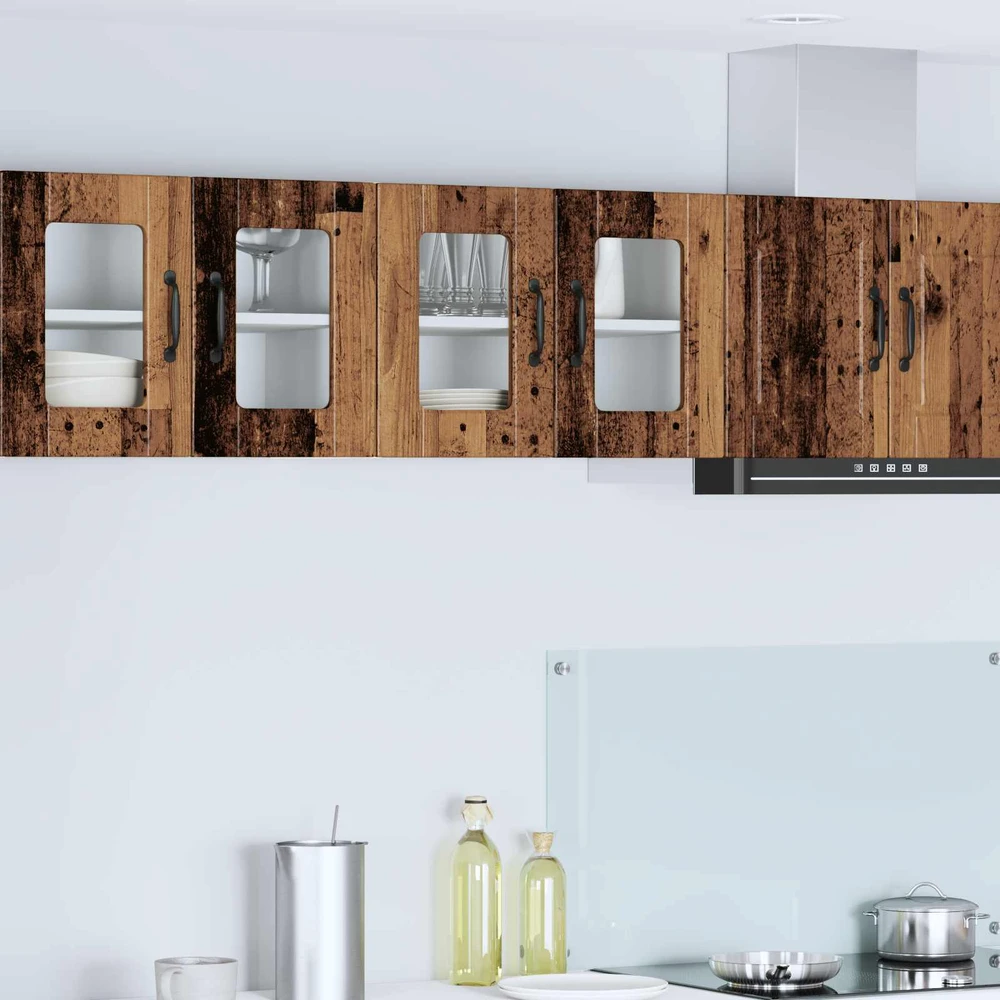Sieninis stiklinis kabinetas PORTO Senas medis 60 x 31 x 40 cm