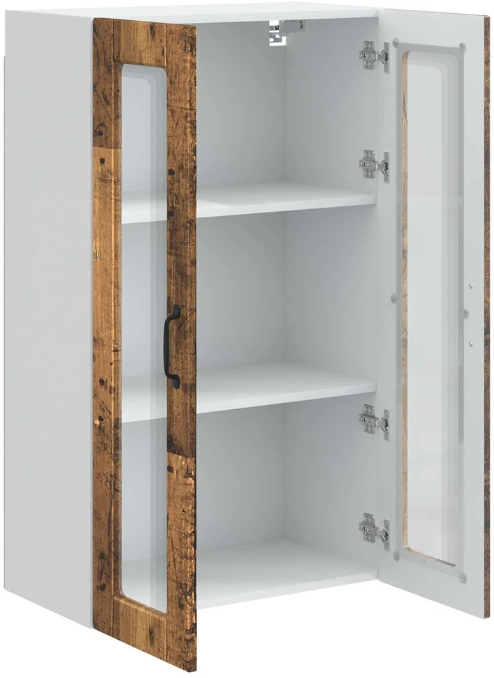 Sieninis stiklinis kabinetas PORTO Senas medis 60 x 31 x 100 cm