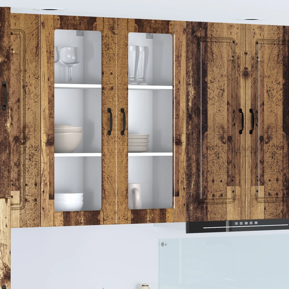 Sieninis stiklinis kabinetas PORTO Senas medis 40 x 31 x 100 cm