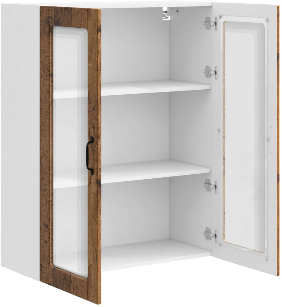 Sieninis stiklinis kabinetas PORTO Senas medis 80 x 31 x 100 cm