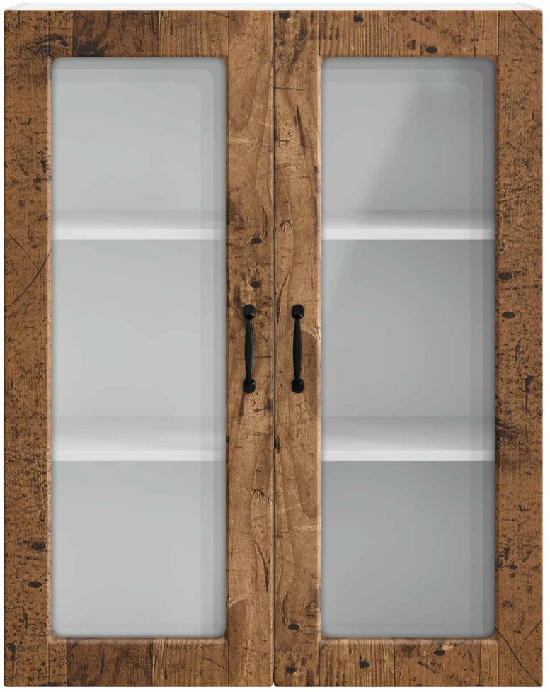 Sieninis stiklinis kabinetas PORTO Senas medis 80 x 31 x 100 cm