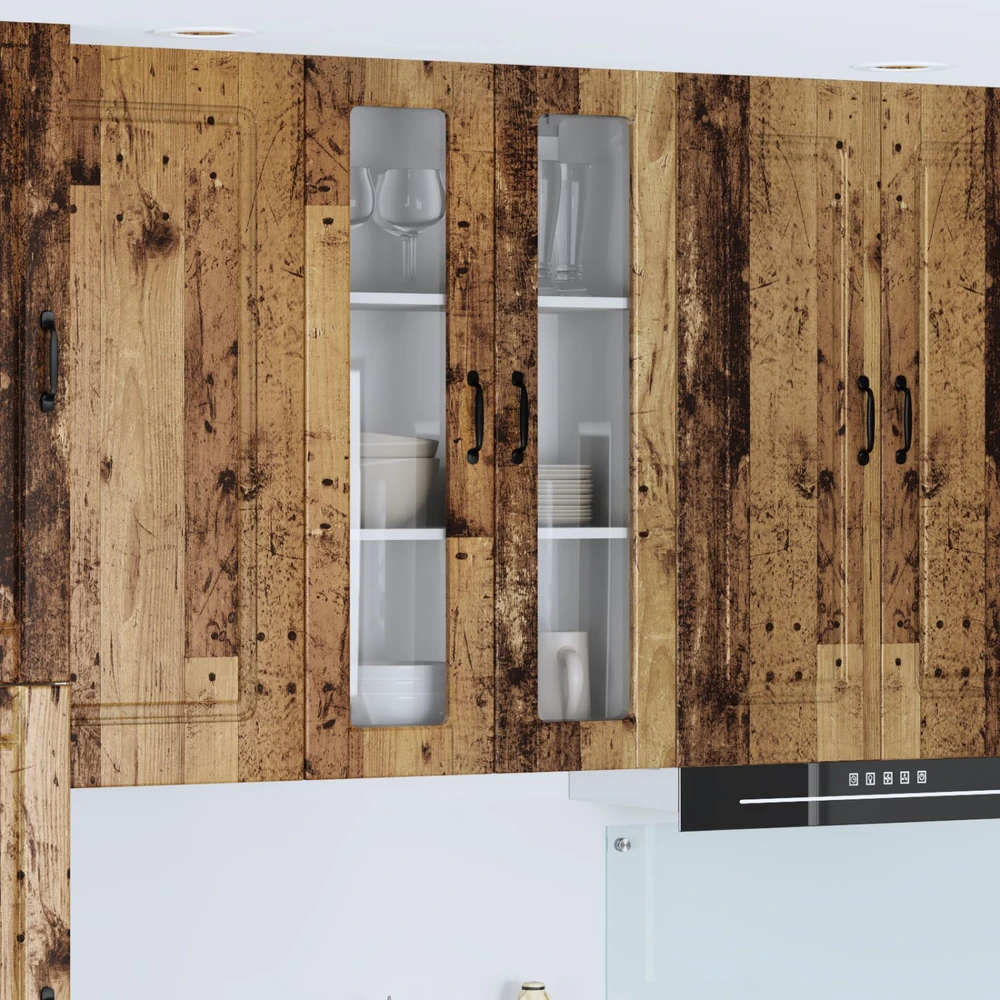 Sieninis stiklinis kabinetas PORTO Senas medis 60 x 31 x 100 cm