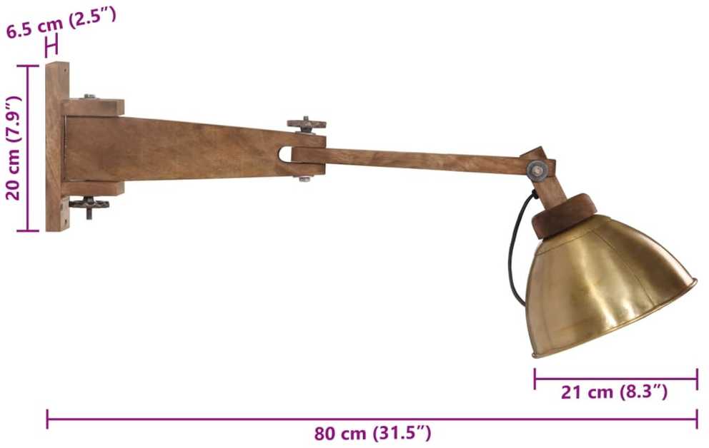 Pakabinamas šviestuvas Sieninis šviestuvas, žalvario, 25W, E27, senovinis