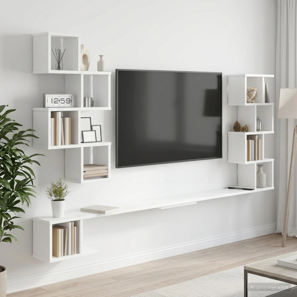 Sieninis televizoriaus stovas Balta 180 x 15 x 94 cm