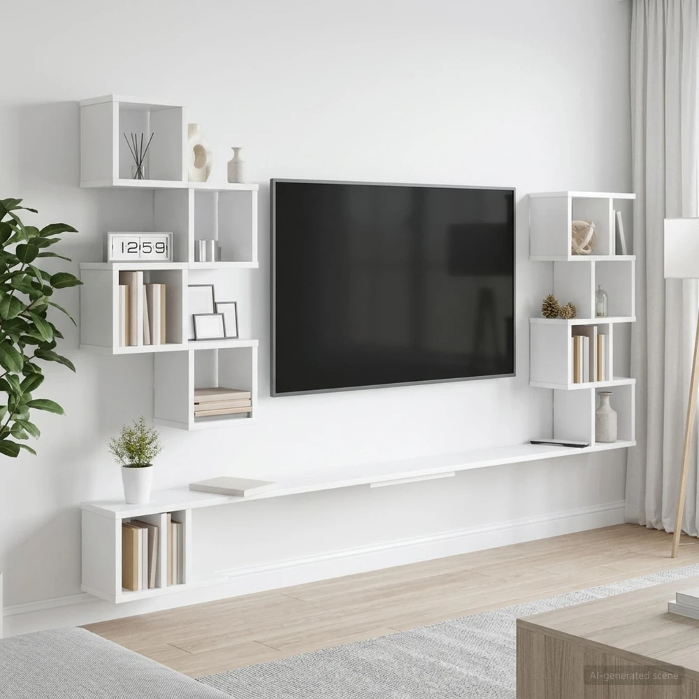 Sieninis televizoriaus stovas Balta 200 x 15 x 94 cm