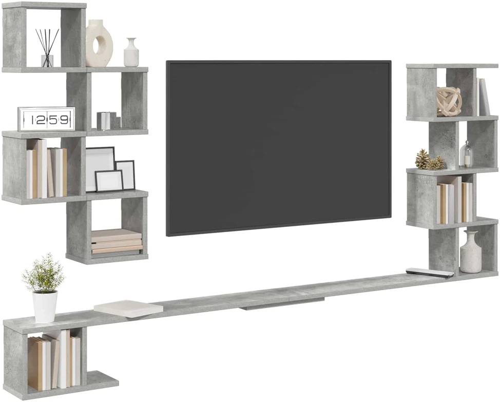 Sieninis televizoriaus stovas Betono pilka 200 x 15 x 94 cm