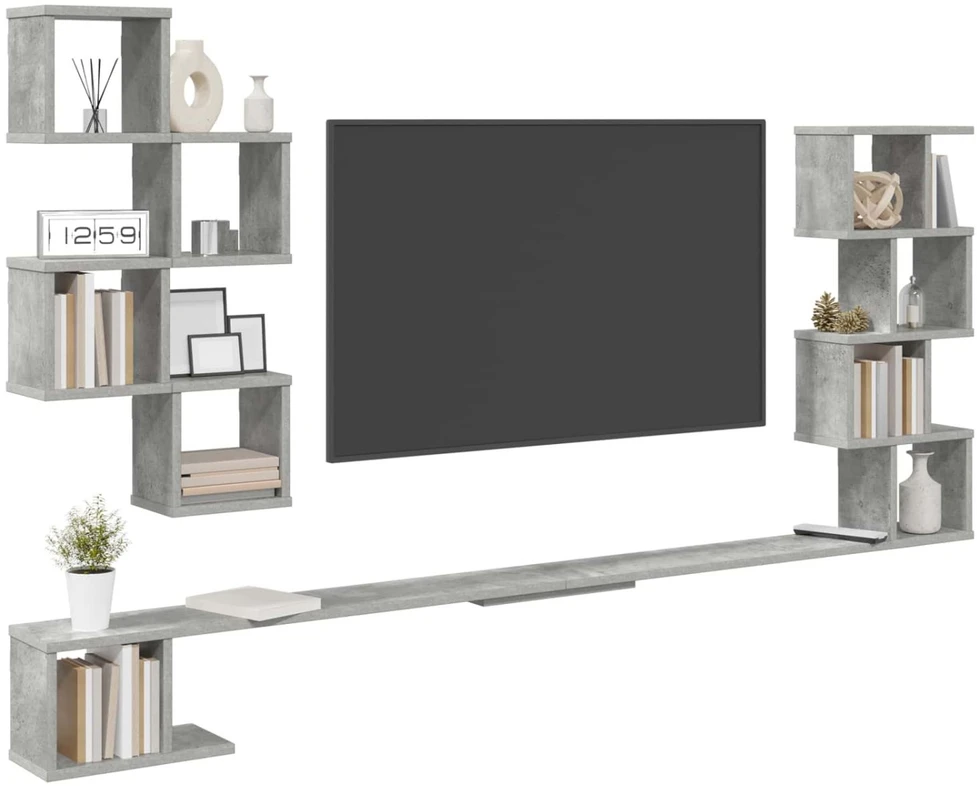 Sieninis televizoriaus stovas Betono pilka 180 x 15 x 94 cm