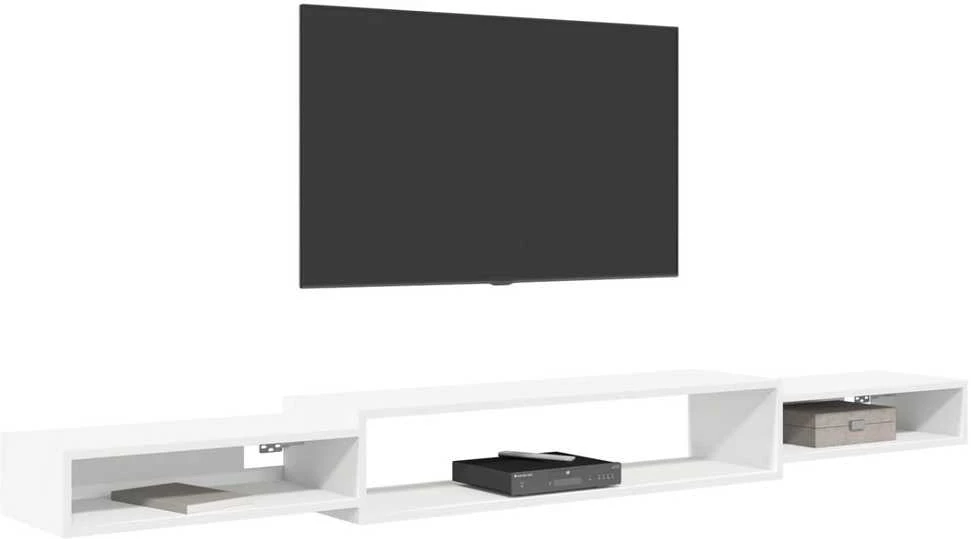 Sieninis televizoriaus stovas Sieninis Balta 220 x 28 x 21 cm