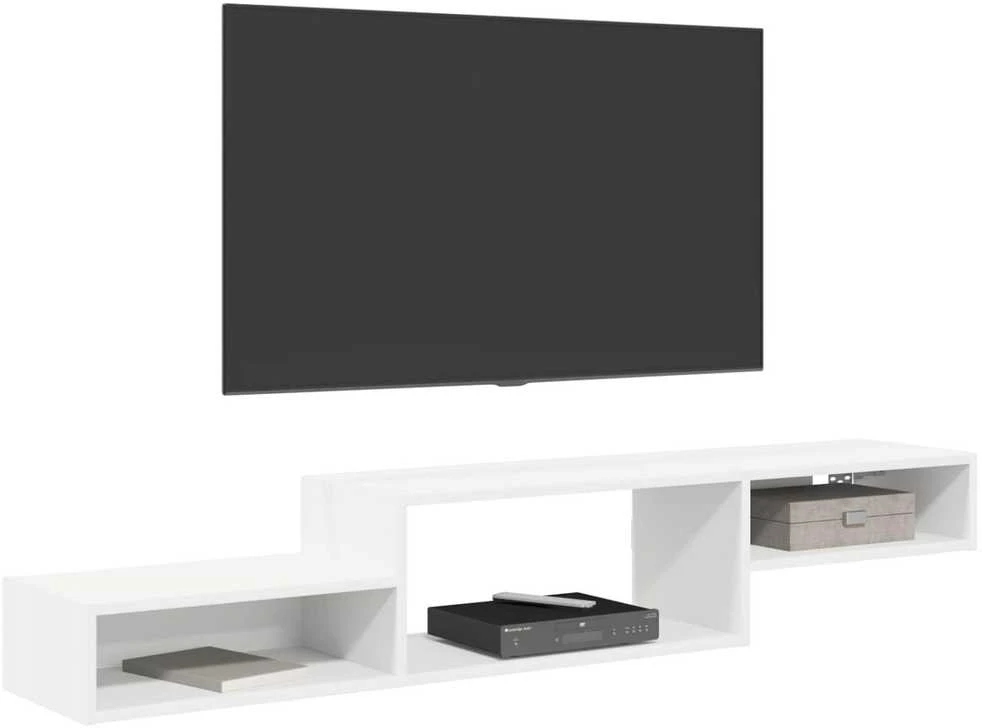 Sieninis televizoriaus stovas Sieninis Balta 150 x 28 x 26 cm