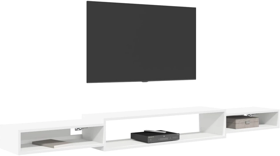 Sieninis televizoriaus stovas Sieninis Balta 220 x 28 x 21 cm