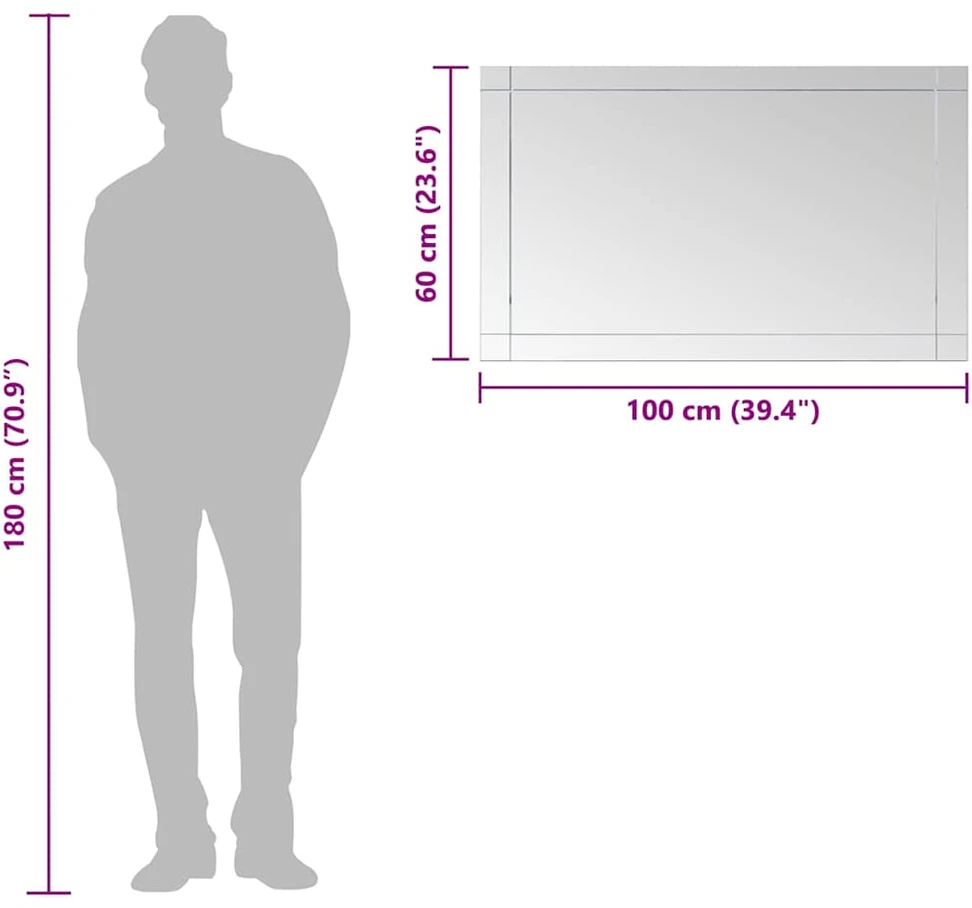 Sieninis veidrodis, 100x60cm, stiklas