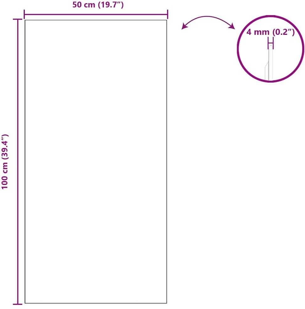 Sieninis veidrodis Stačiakampio 50 x 100 cm grūdintas stiklas