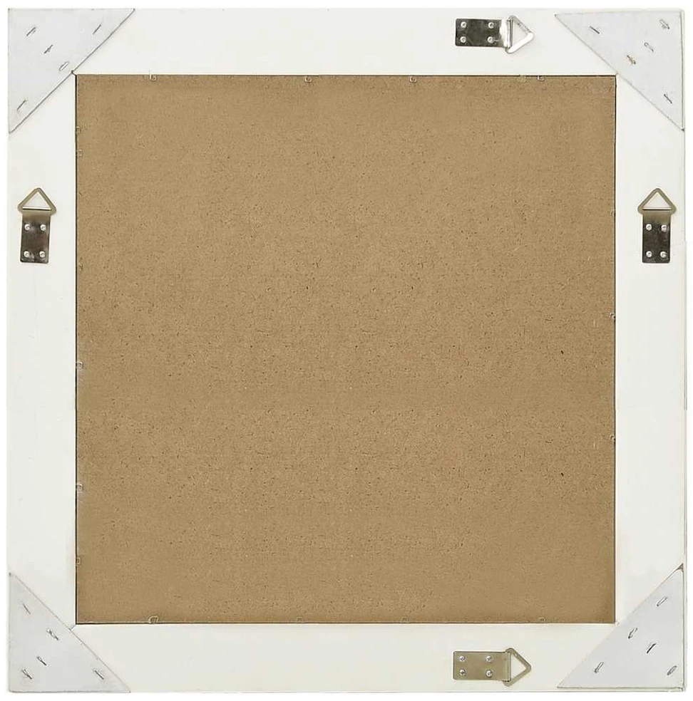 Sieninis veidrodis, baltas, 60x60cm, barokinis stilius