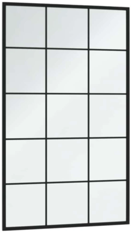 Sieninis veidrodis, juodos spalvos, 100x60cm, metalas