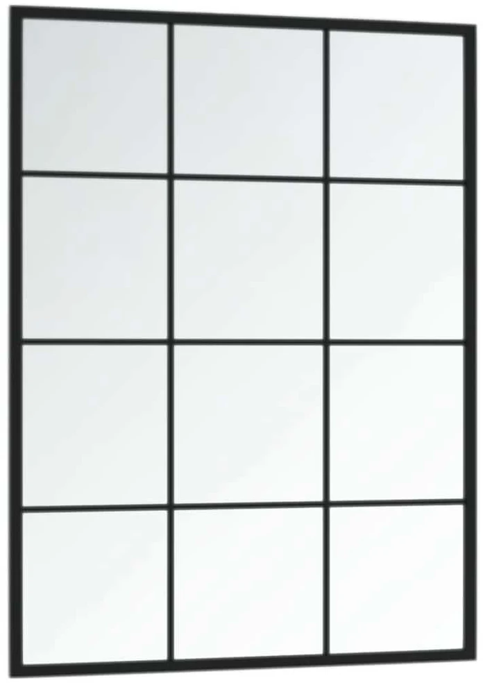 Sieninis veidrodis, juodos spalvos, 80x60cm, metalas