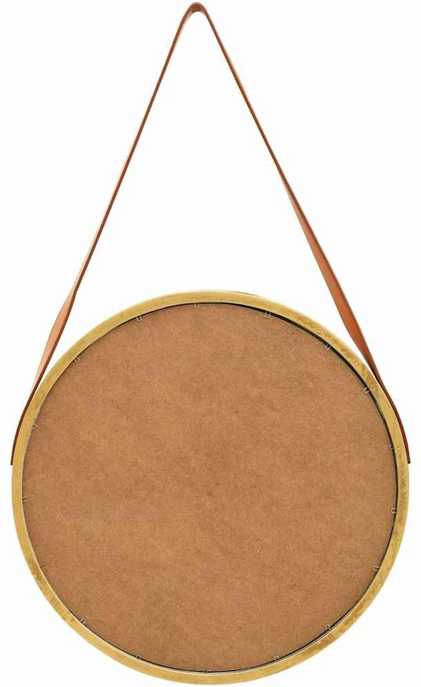 Sieninis veidrodis su dirželiu, auksinės spalvos, 50cm