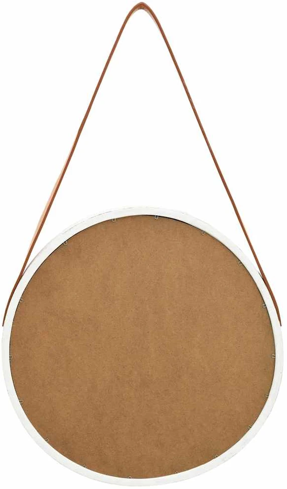 Sieninis veidrodis su dirželiu, baltos spalvos, 40cm