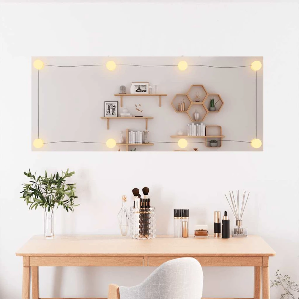 Sieninis veidrodis su LED lemputėmis, 40x100cm, stiklas