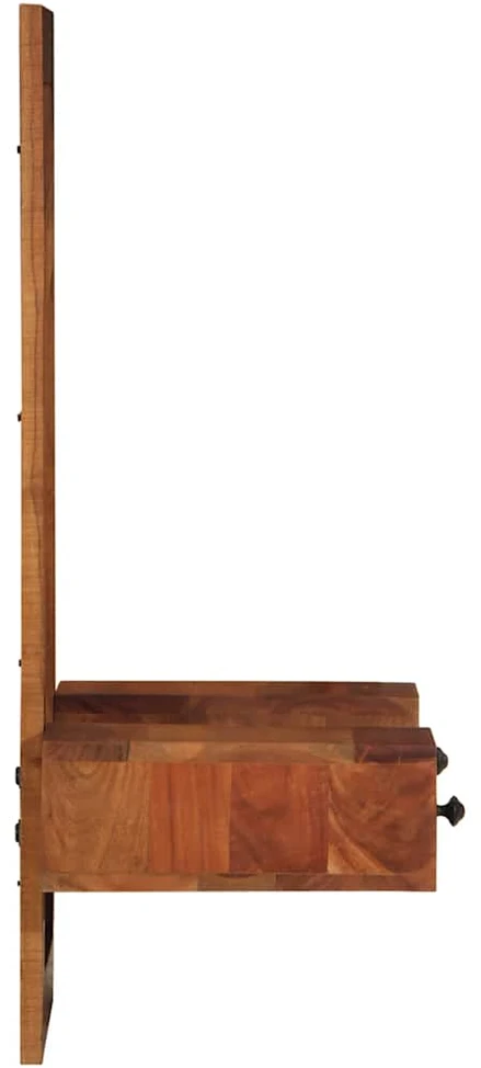 sieninis veidrodis su stalčiais 60x33x90 cm akacijos masyvo