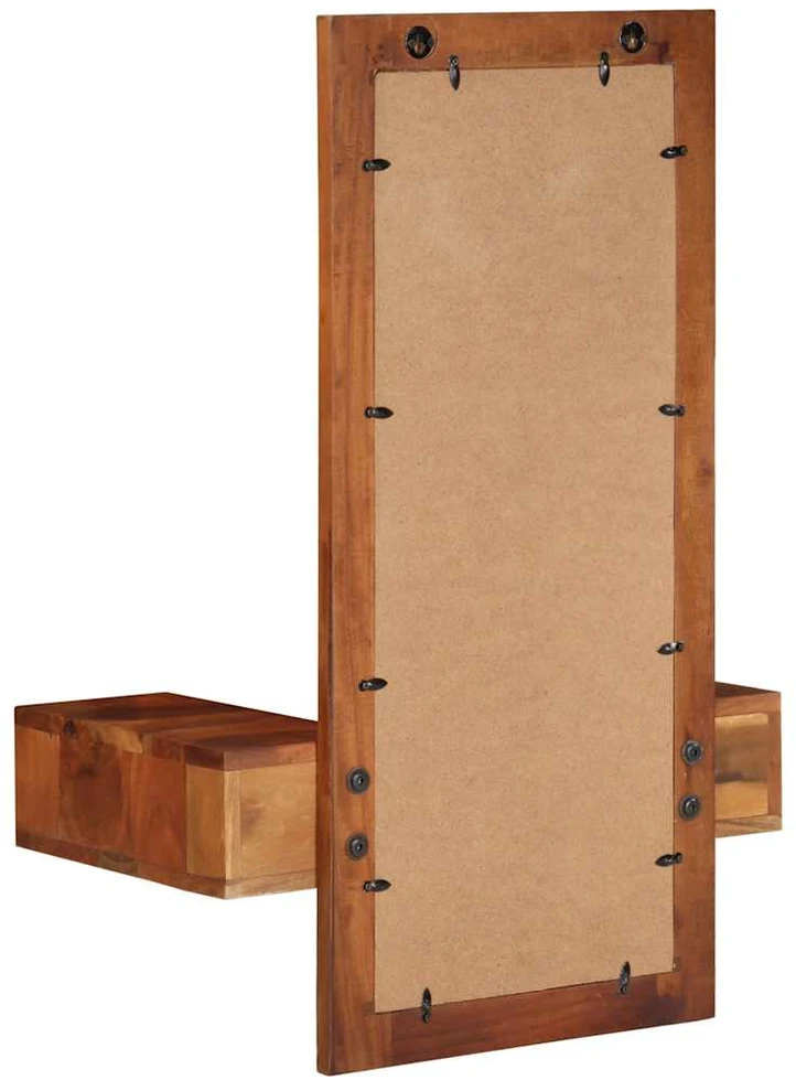sieninis veidrodis su stalčiais 60x33x90 cm akacijos masyvo
