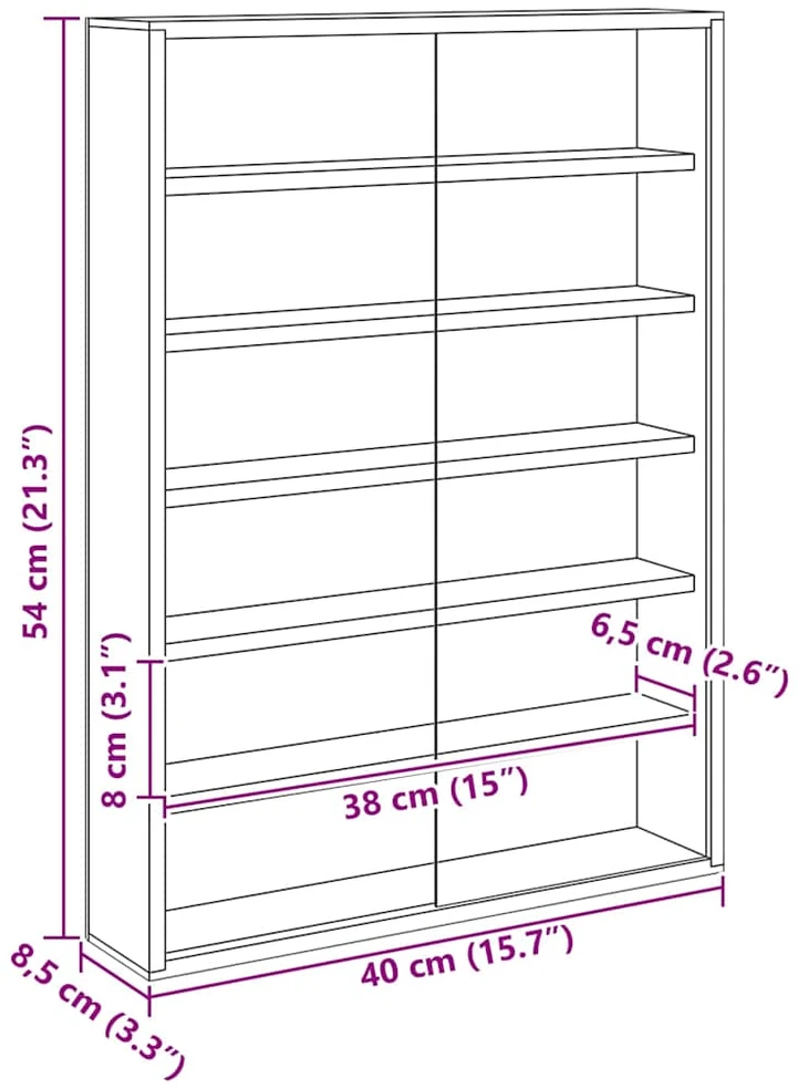Sieninis vitrina su lentyna Smėlio 40 x 8,5 x 54 cm fanera