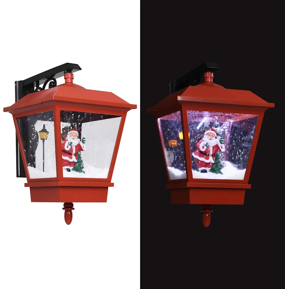 Sieninis žibintas su LED/Kalėdų Seneliu, raudonas, 40x27x45cm