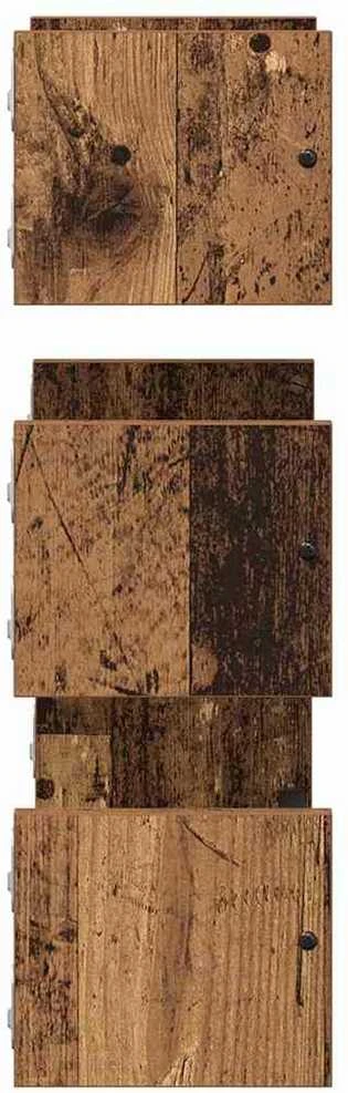 Sieninių lentynų komplektas 3 vnt. Senovinis medis 40x16x14cm