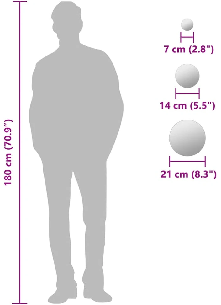 Sieninių veidrodžių komplektas, 7d., apvalus, stiklas