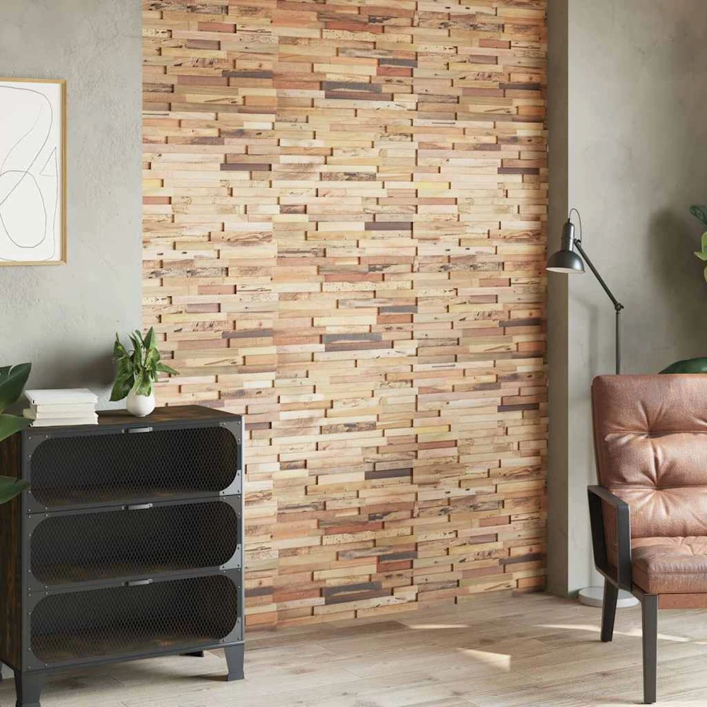 Sienos apdailos plokštės, 10vnt., perdirbtas tikmedis, 1,03m²