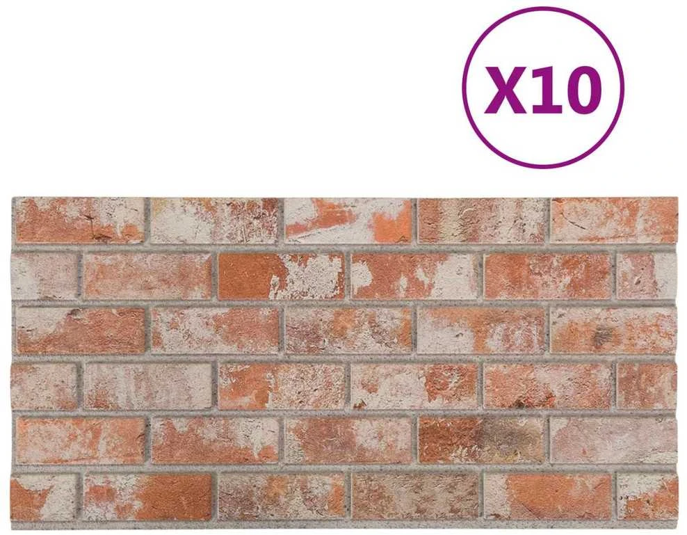 Sienų plokštės 10 vnt. 100 x 50 cm Oranžinė EPS putos