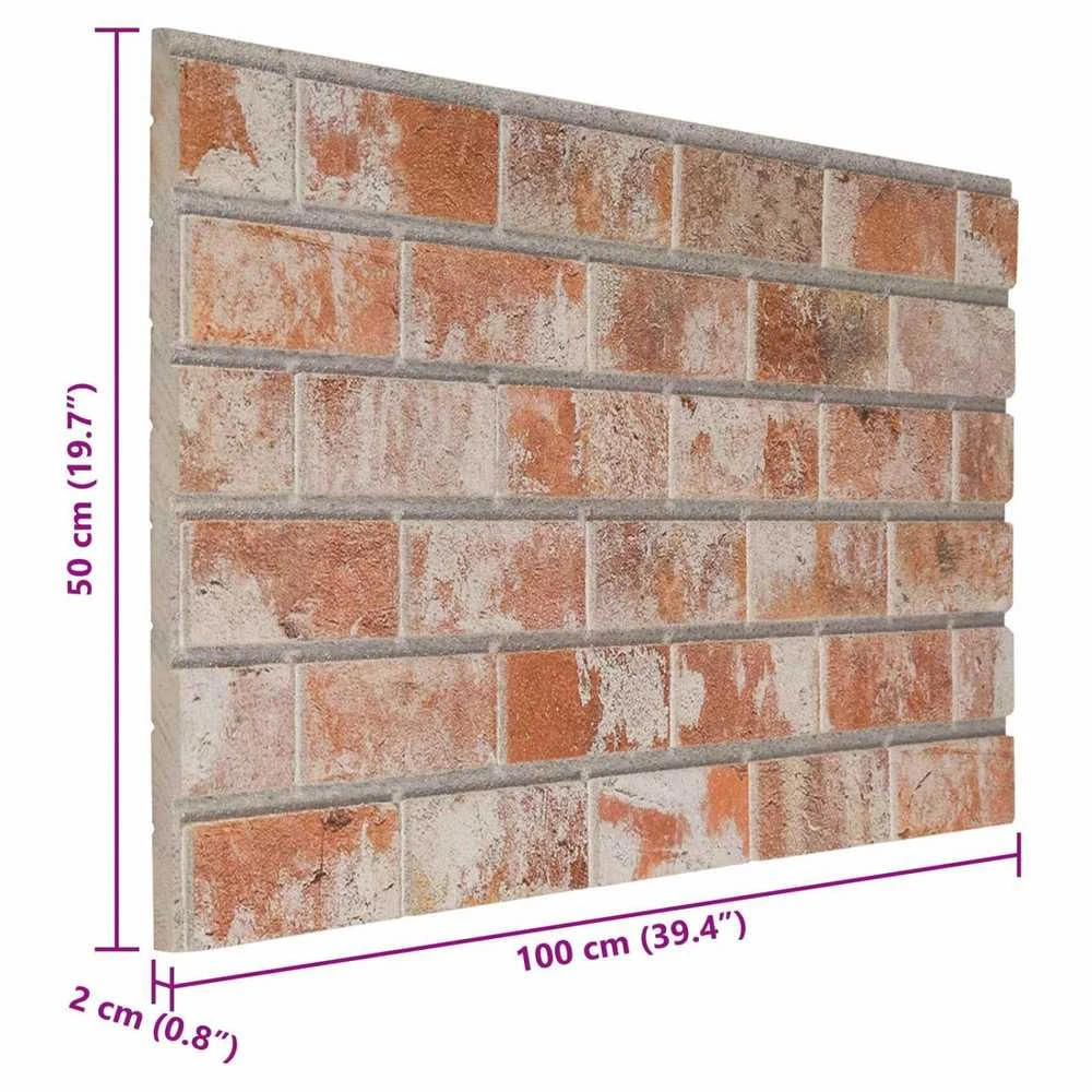 Sienų plokštės 10 vnt. 100 x 50 cm Oranžinė EPS putos