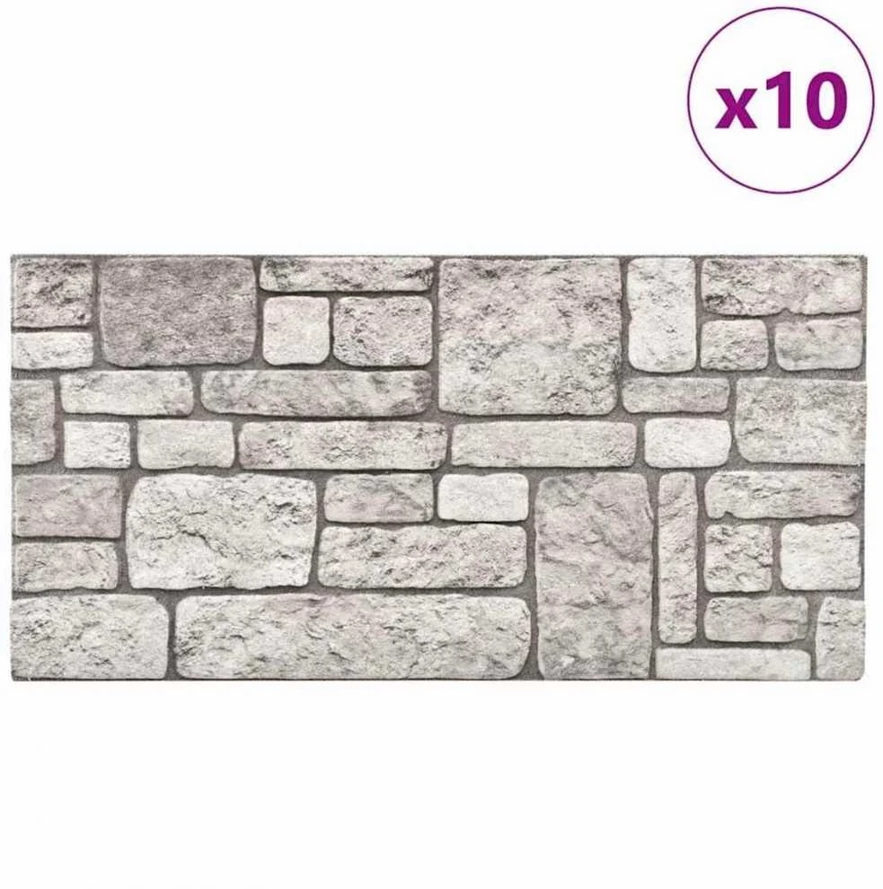 Sienų plokštės 10 vnt. 100 x 50 cm Pilka EPS putos